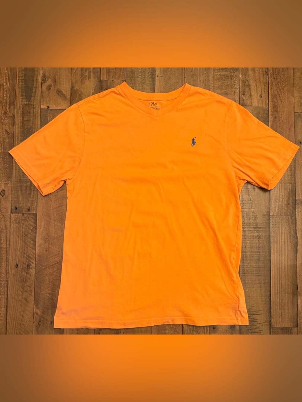 Polo by Ralph Lauren Bright Orange V-Neck Tee with Navy Pony
